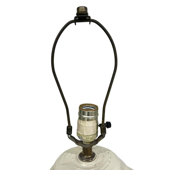 Vintage Table Lamp 1975 Beehive MCM Textured Danish Cream Ceramic Large Retro - Picture 10 of 12